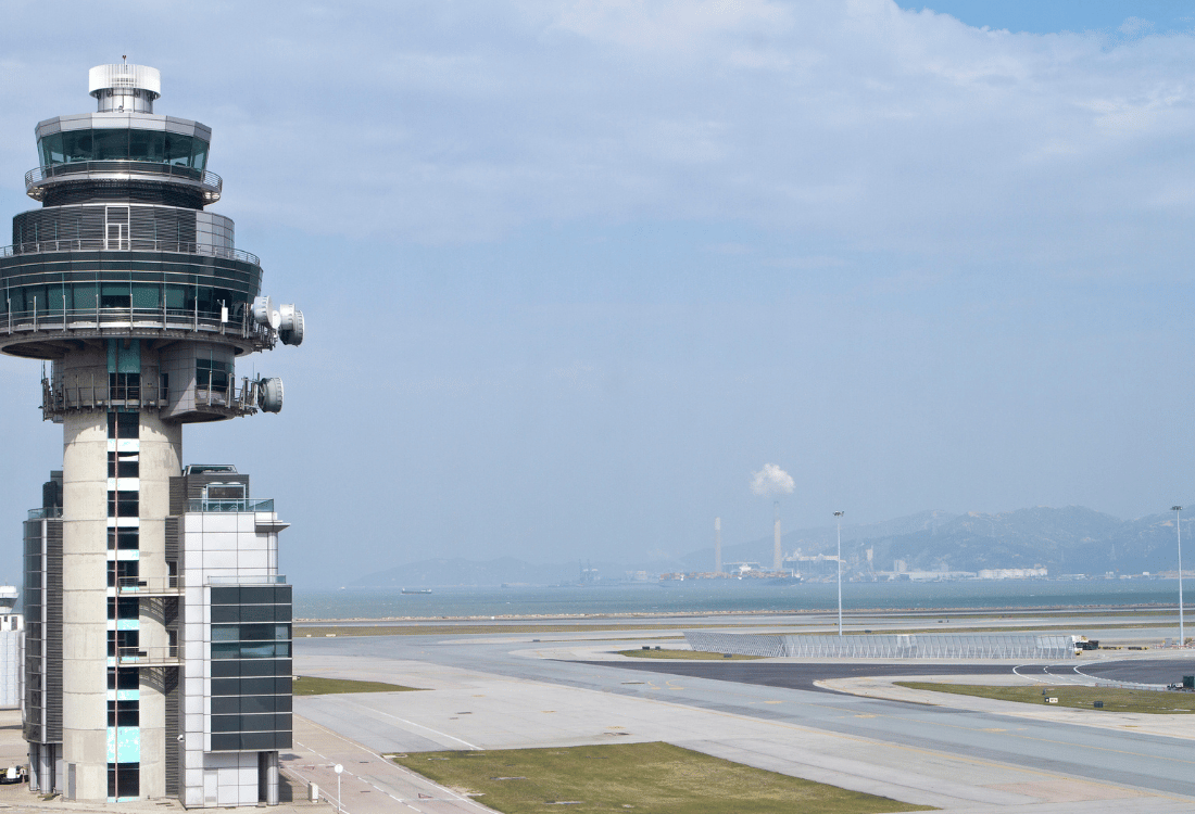 An ATC tower uses end-to-end ATC services to ensure its airport is running properly.